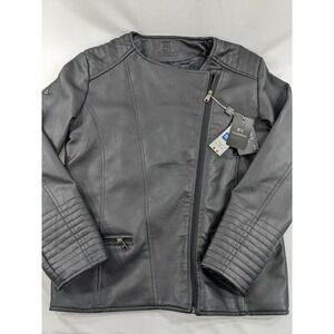 BV Clothing Black Biker Leather‎ Jacket Motorcycle Style Women's Medium